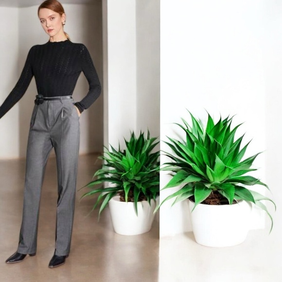 Liz Claiborne Collection Wool Gray High-Waisted Trousers - Picture 2 of 16